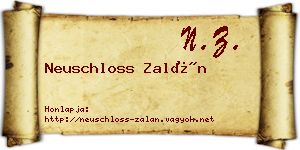 Neuschloss Zalán névjegykártya